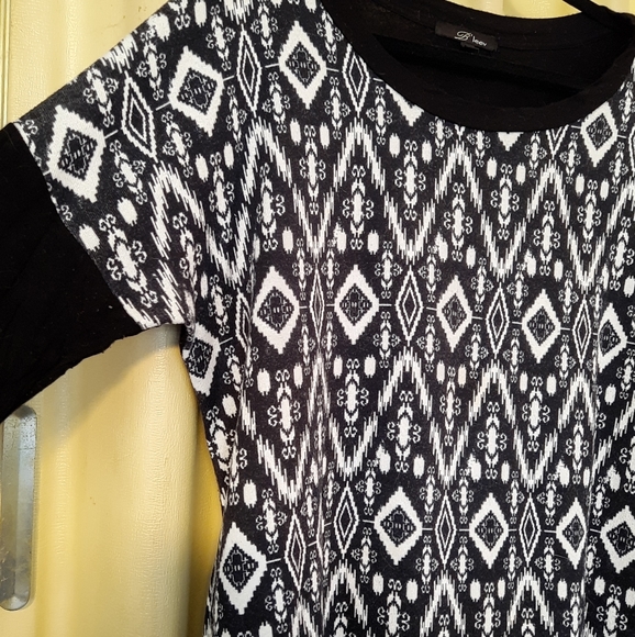 B'leev black and white long sleeve shirt size L - Picture 3 of 5